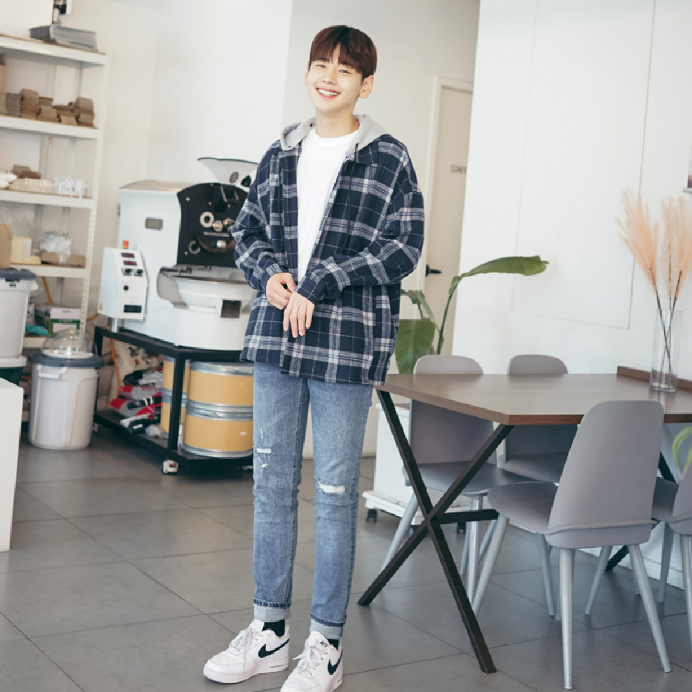JOGUNSHOP’s Flannel Hood Shirt Jacket