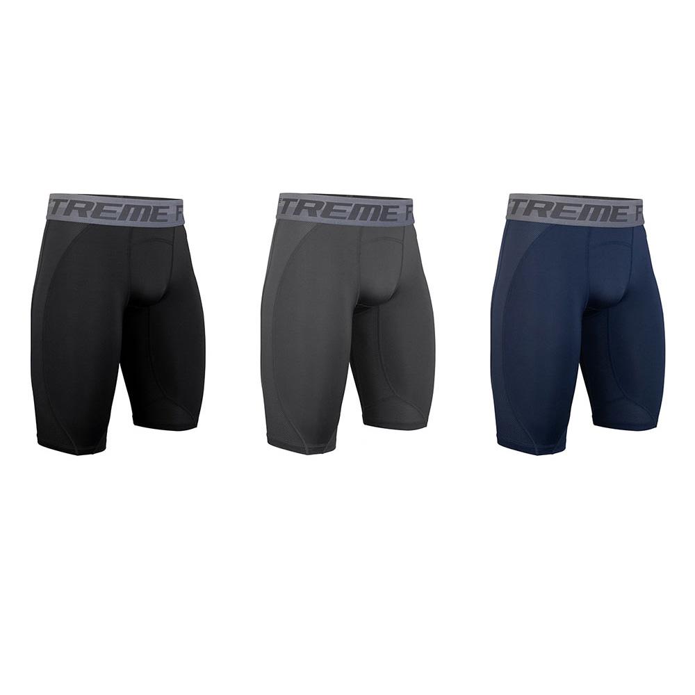 FITEXTREME Mens Compression Shorts Cool Dry Mesh Panel Baselayer Leggings Tights