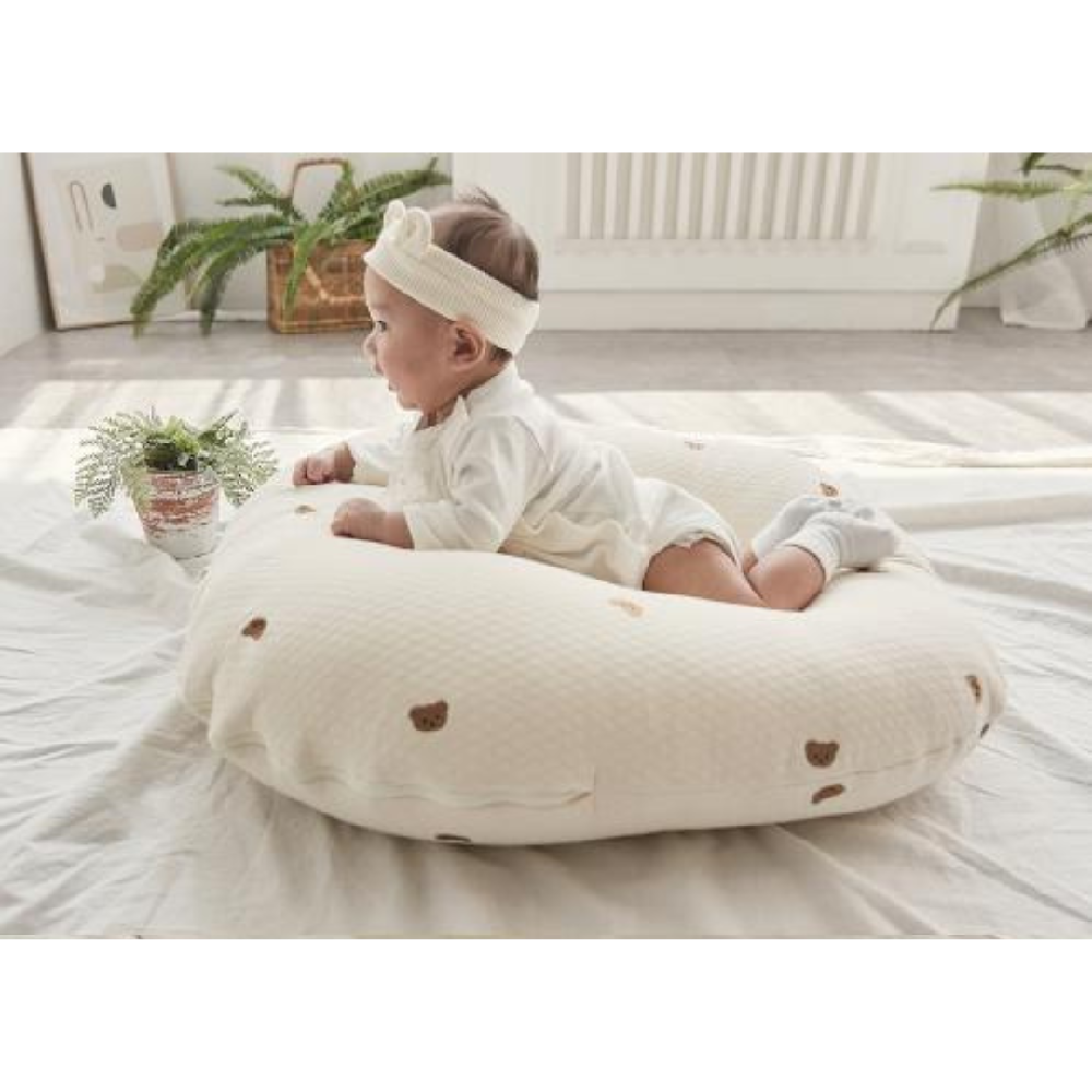 [Rototobebe] Nursing Pillow No Vomit Cushion Teddy Quilted