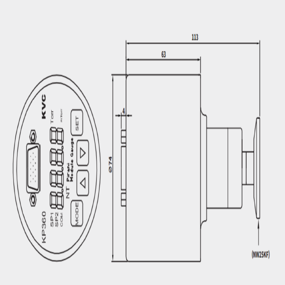 KP360 Pirani Vacuum Module Gauge