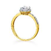 18K GOLD RING SET WITH CZ STONES & SYNTHETIC STONES